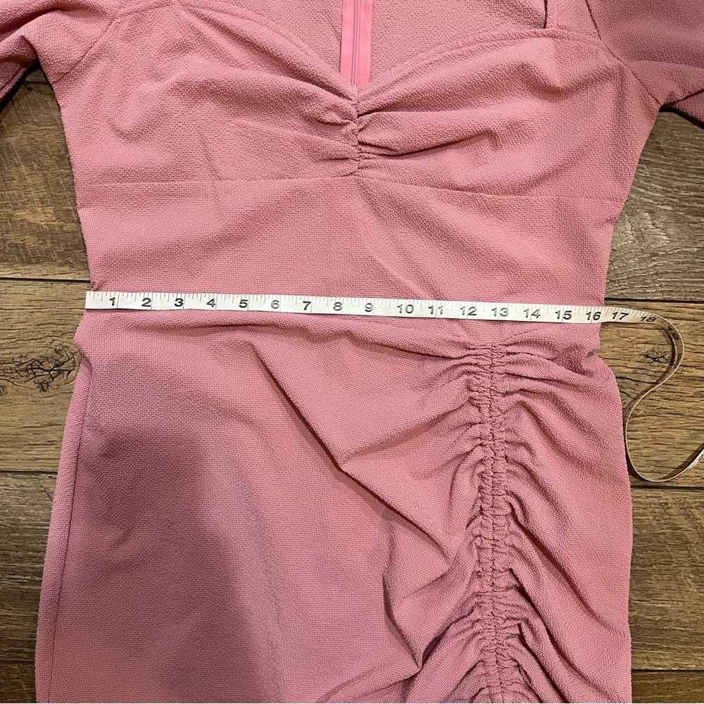 Pink Ruched Mini Dress - Picture 6 of 8
